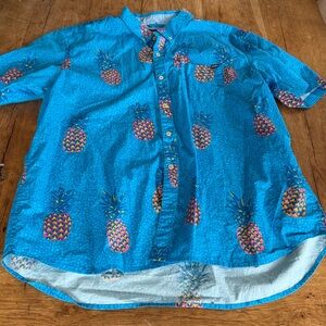 Chubbies Shirt Mens XXL Blue Pick Of The Day Friday Button Down Pineapple